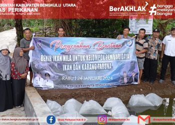 Penyerahan Bantuan Benih Ikan Nila Untuk Kelompok Pembudidaya Ikan dan Karang Taruna