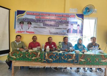 Puluhan Nelayan Bengkulu Utara Dapat Sosialisasi Jaminan Kerja dan Kematian dari Dinas Perikanan Bengkulu Utara dan BPJS Ketenagakerjaan